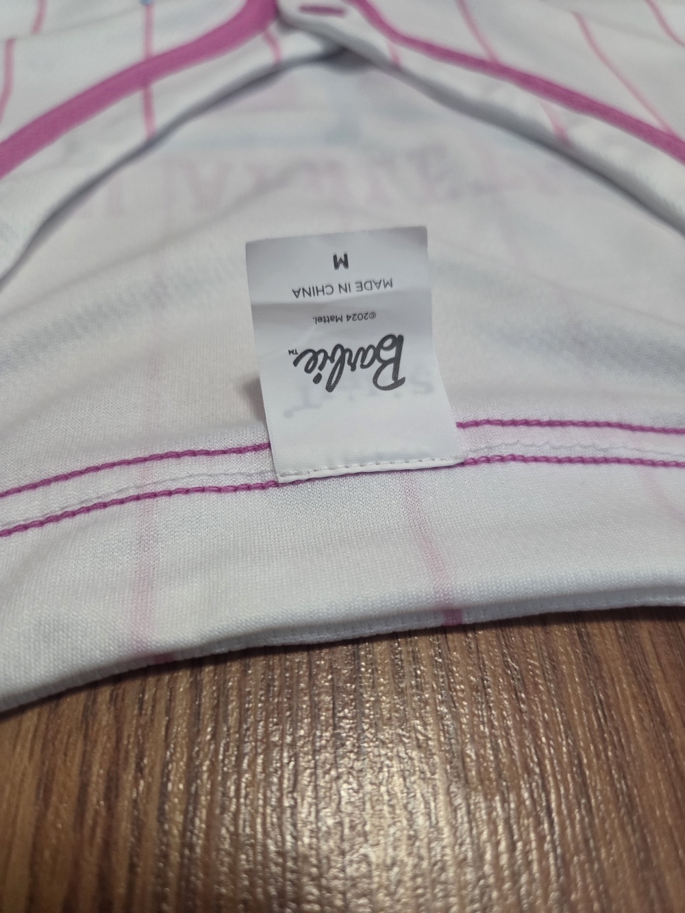 Barbie Malibu Athletic Dept 59 Baseball Jersey Women's Medium Pink Blue ButtonUp - Picture 3 of 4